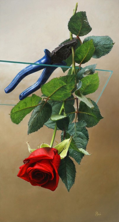 The rescue<p>Still life with combination pliers and rose on a sheet of glass </p><p>Oil paint on panel</p><p>21,3 x 39,7 cm</p><p>(sold)</p>
