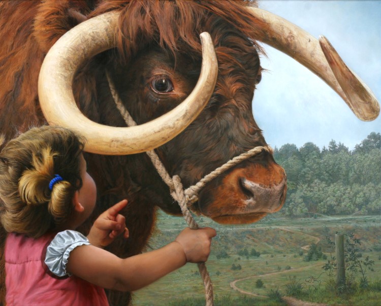 Admonition<p>Girl with ox in landscape</p><p>Acrylic and oil paint on canvas</p><p>50 x 40 cm</p><p></p>